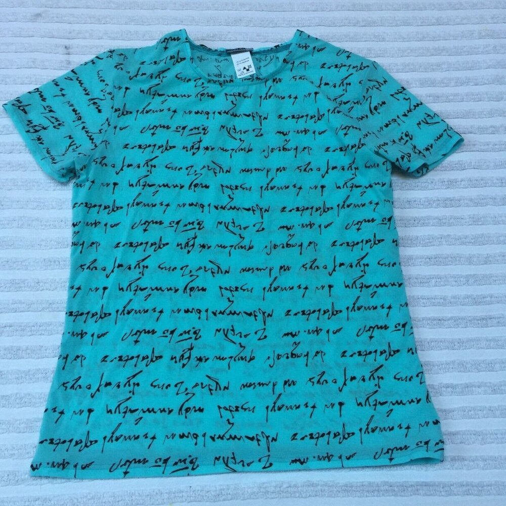Olaf Benz T-Shirt Unisex Casual Printed Top Medium Blue Short Sleeve Stretch